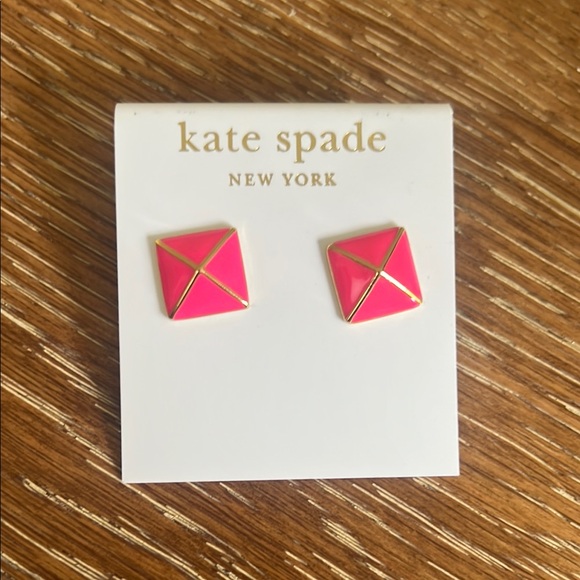 Kate Spade Pink Pyramid Earrings - Picture 1 of 5